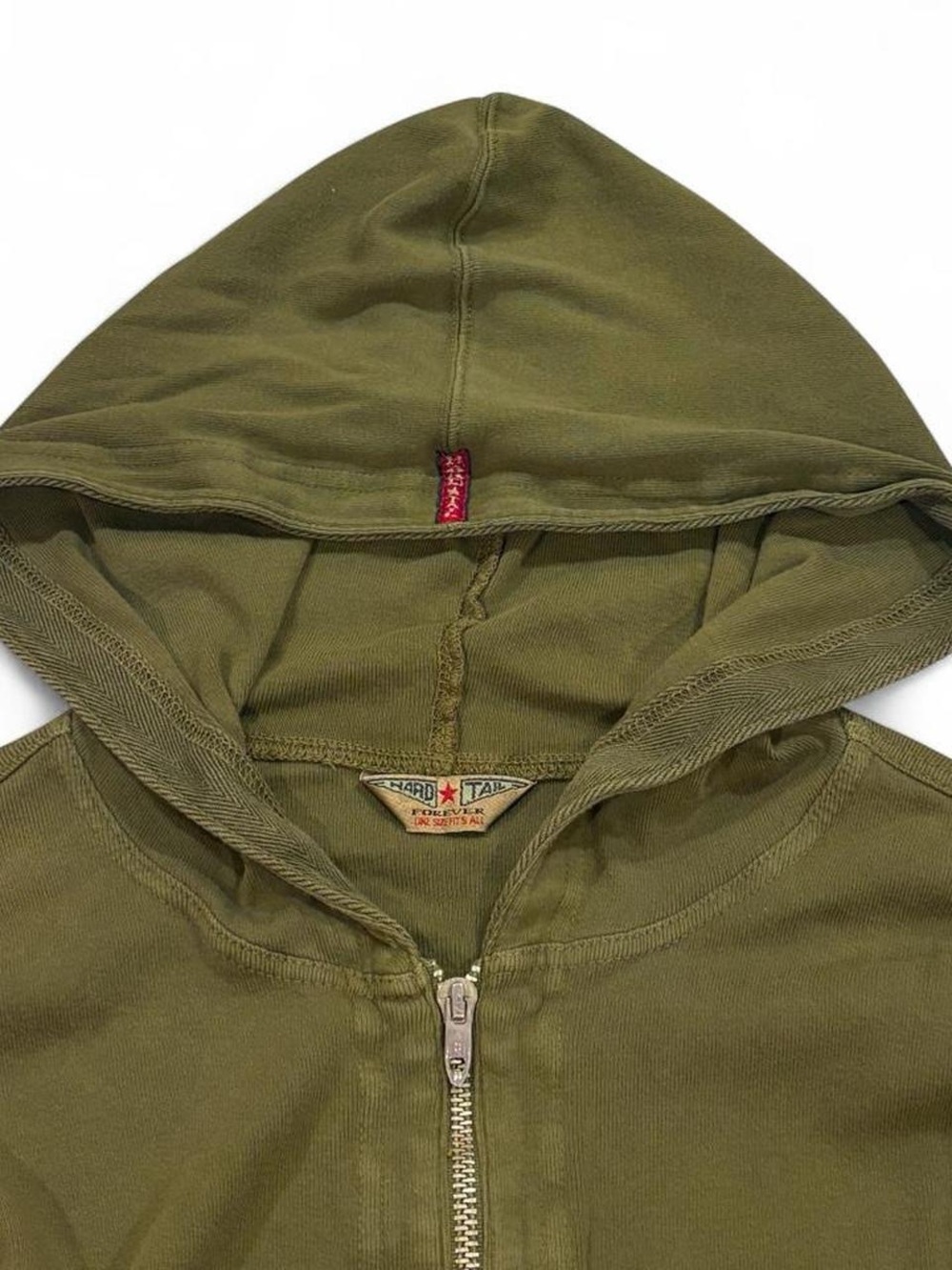 Vintage Y2K Hard Tail army green lightweight hoodie